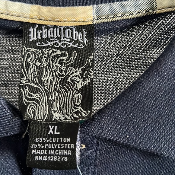 Urban Label Polo Short Sleeve Shirt | Size XL | Navy | NWOT - Picture 3 of 6